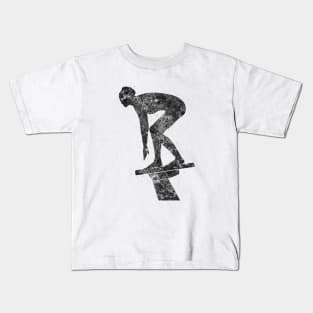 Swimmer girl black and white Kids T-Shirt